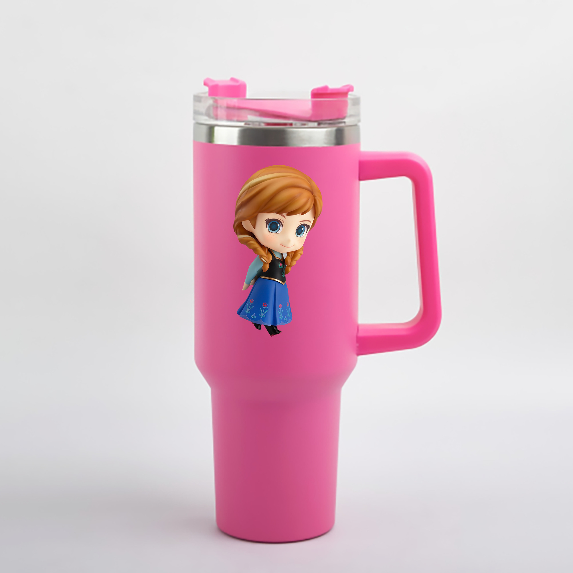（画像用） アナと雪の女王 アンナ エルサ Frozen Anna Elsa 1200mL車用タンブラー - クリスタルステッカー（プラスチックストロー付き）